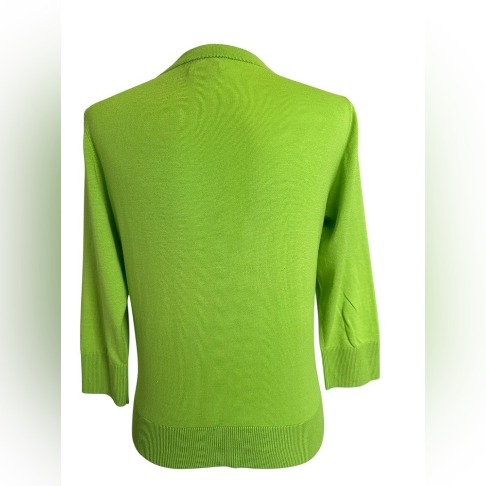 🌼 Kate Spade Green Floral Beaded Garden Cardigan Embellished Sweater – Size M - Picture 3 of 11